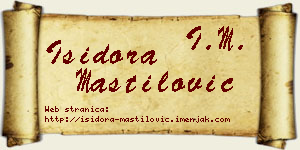 Isidora Mastilović vizit kartica